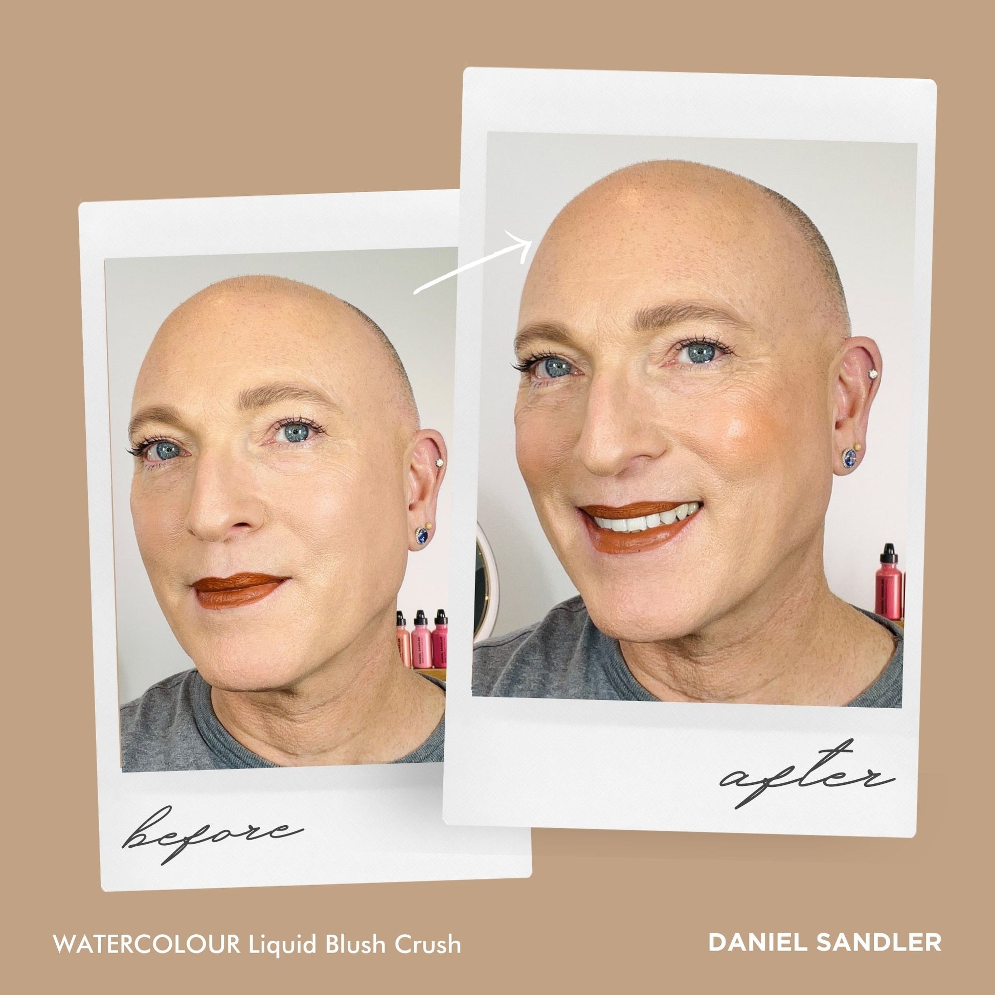 Watercolour Liquid Blush Crush Before After