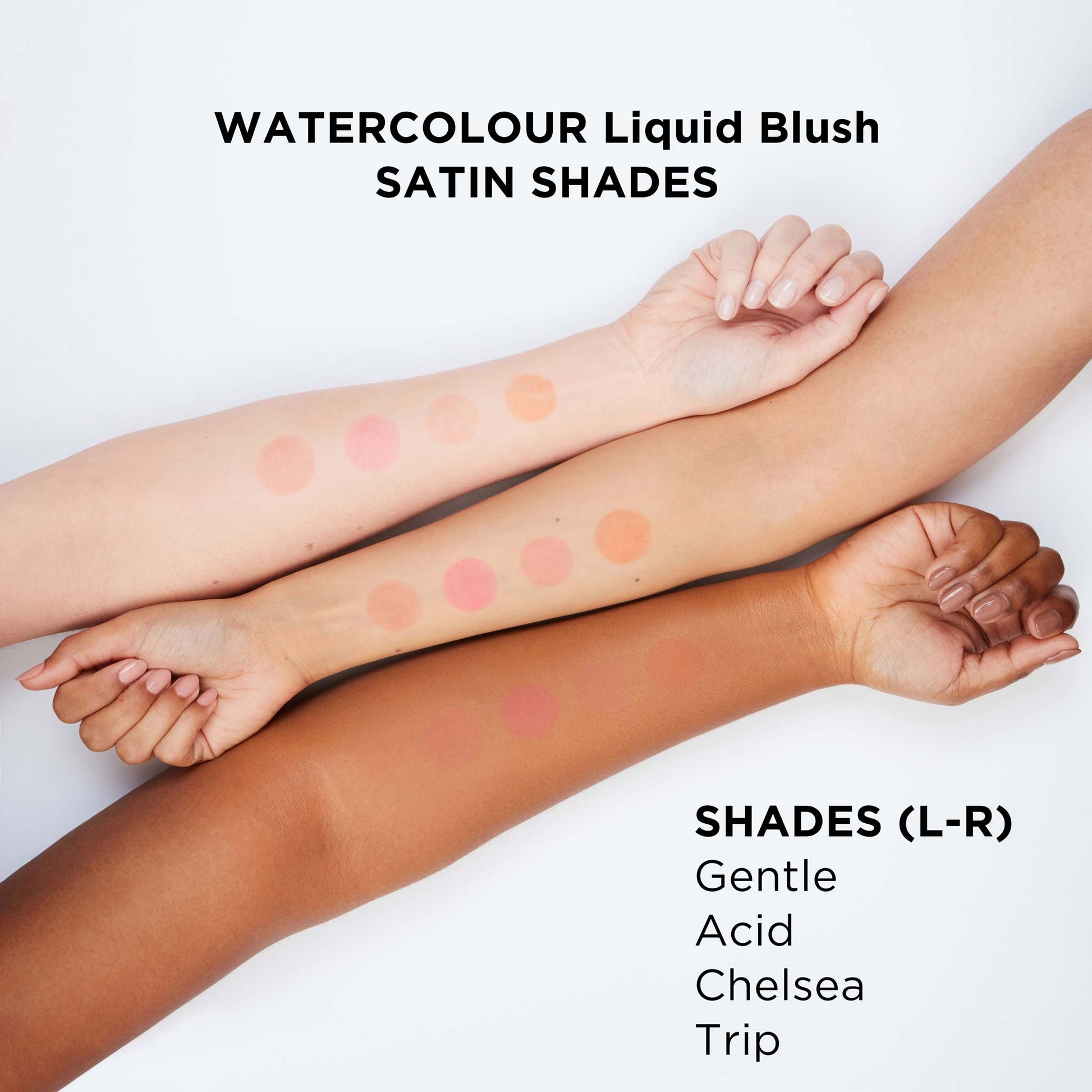 Daniel Sandler Watercolour Liquid Blush Swatches - Satin Finish Shades