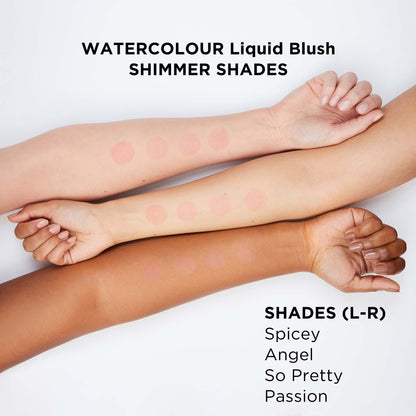 Daniel Sandler Watercolour Liquid Blush Swatches - Shimmer Finish Shades
