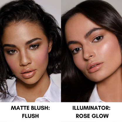 Watercolour Liquid Illuminator & Blush Duo - Flush & Rose Glow Models