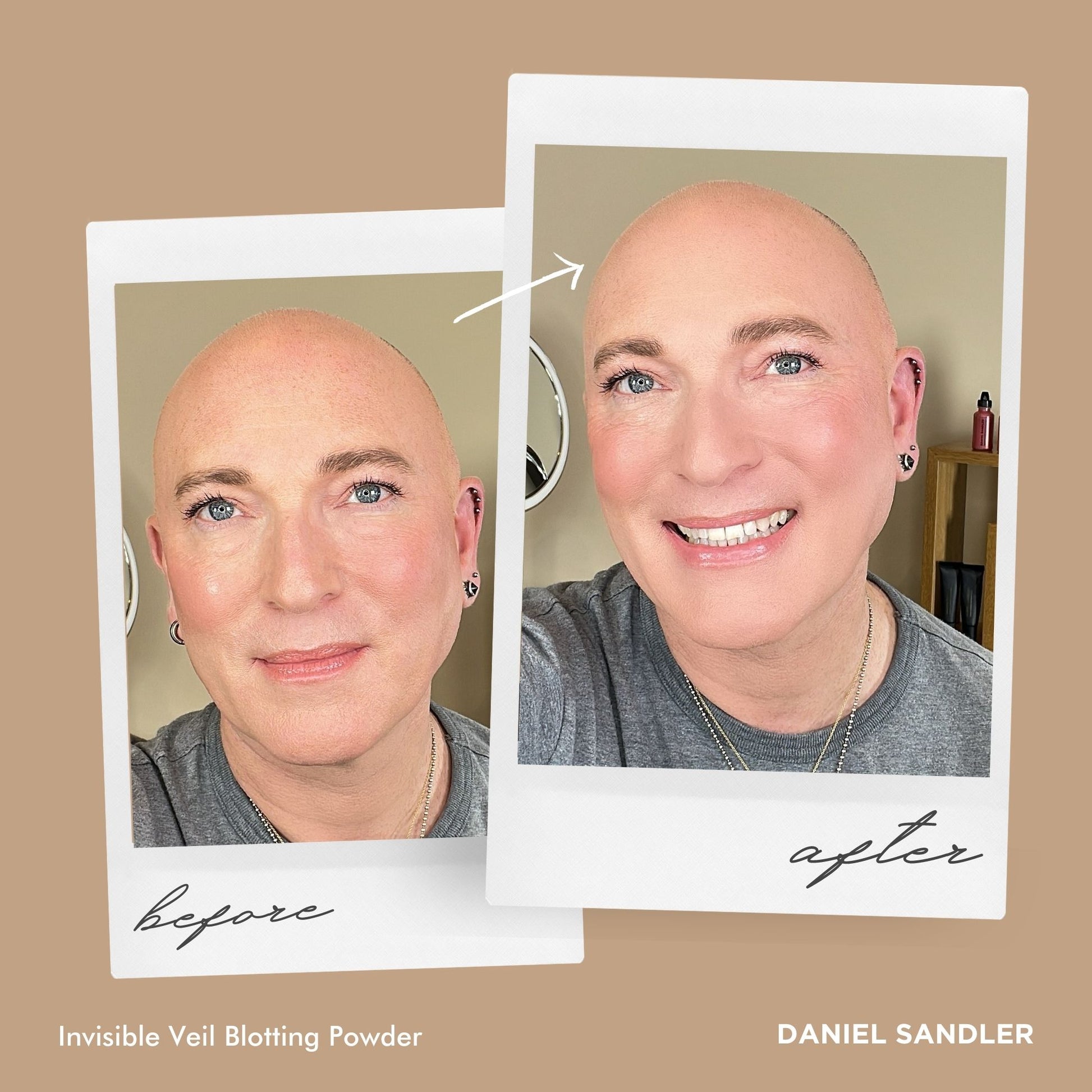 Daniel Sandler Invisible Veil Blotting Powder Before & After